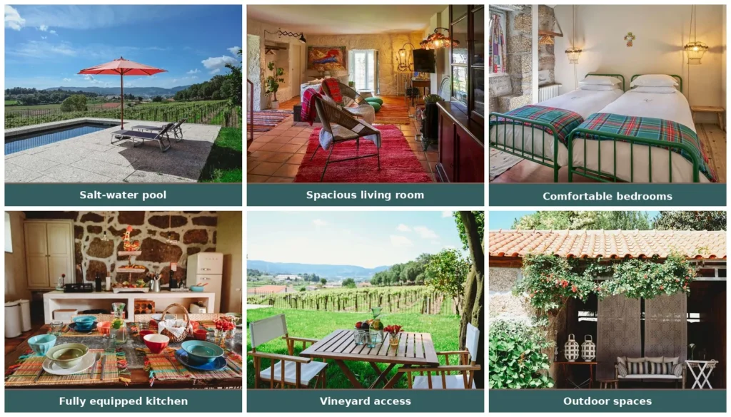 Saltwater pool, spacious living room, comfortable suites, fully equipped kitchen and outdoor areas at Casa do Xico, in Guardizela