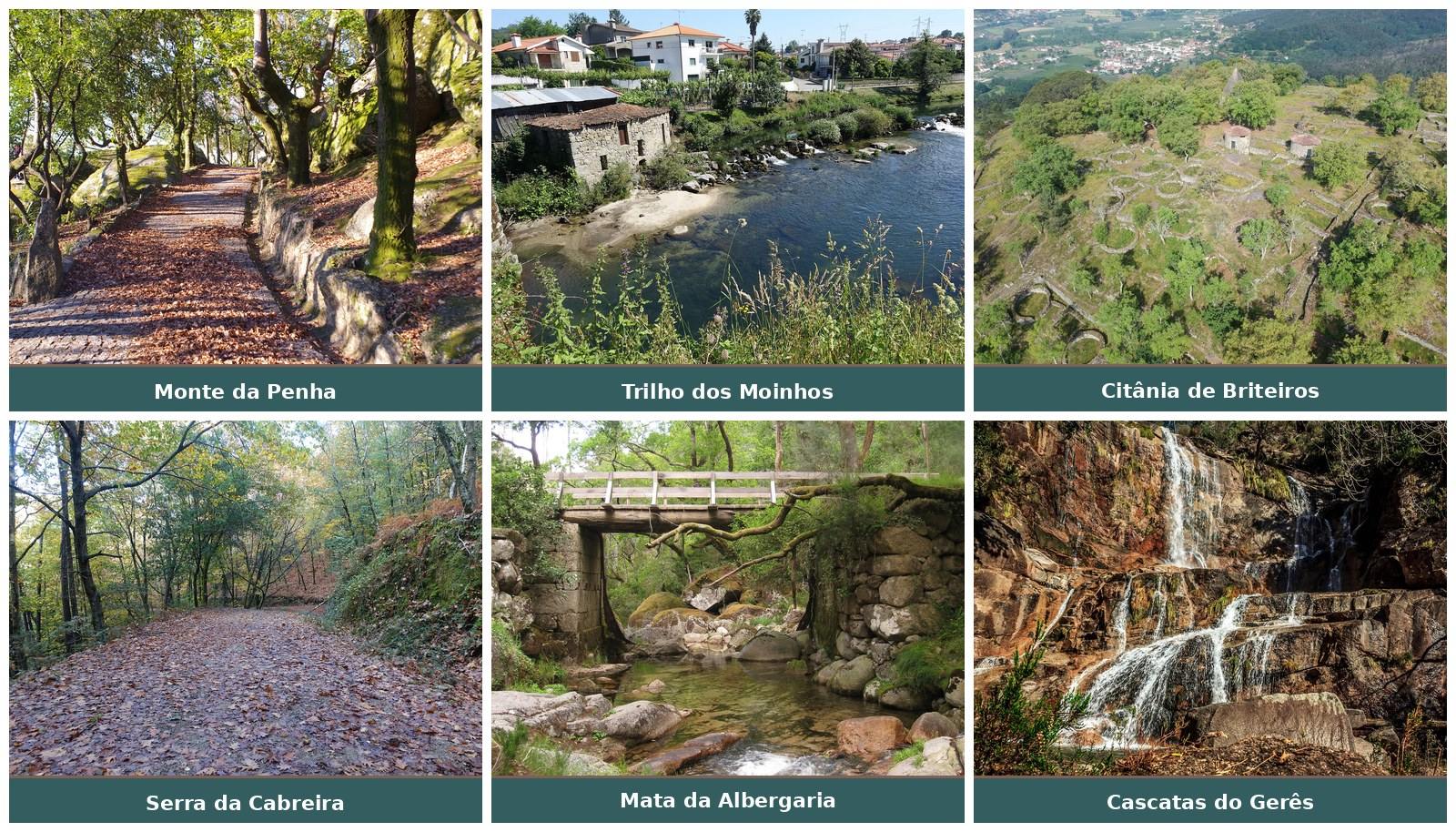 Penha, Moinhos, Briteiros, Cabreira, Mata da Albergaria e cascatas do Ger\u00eas